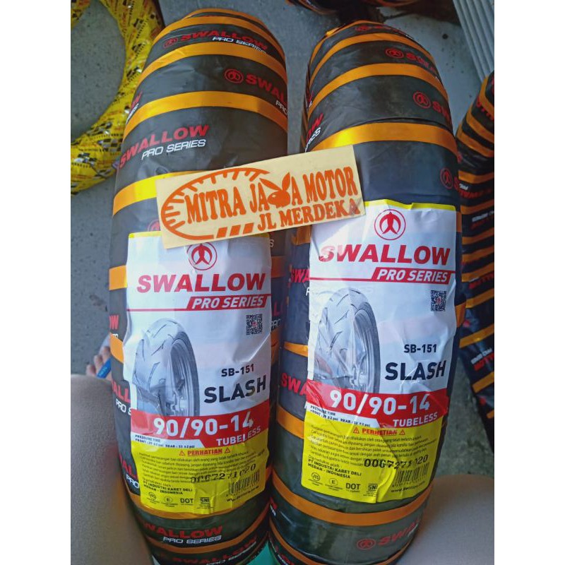 ban swallow soft kompon SB 151 slash ring 14 ukuran 90/90-14 dan 80/90-14 sepasang ban swallow road 