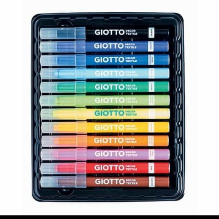 

Gaya Giotto Dekor Textile 12 Warna /Spidol Permanet Khusus Kain Giotto Bagus