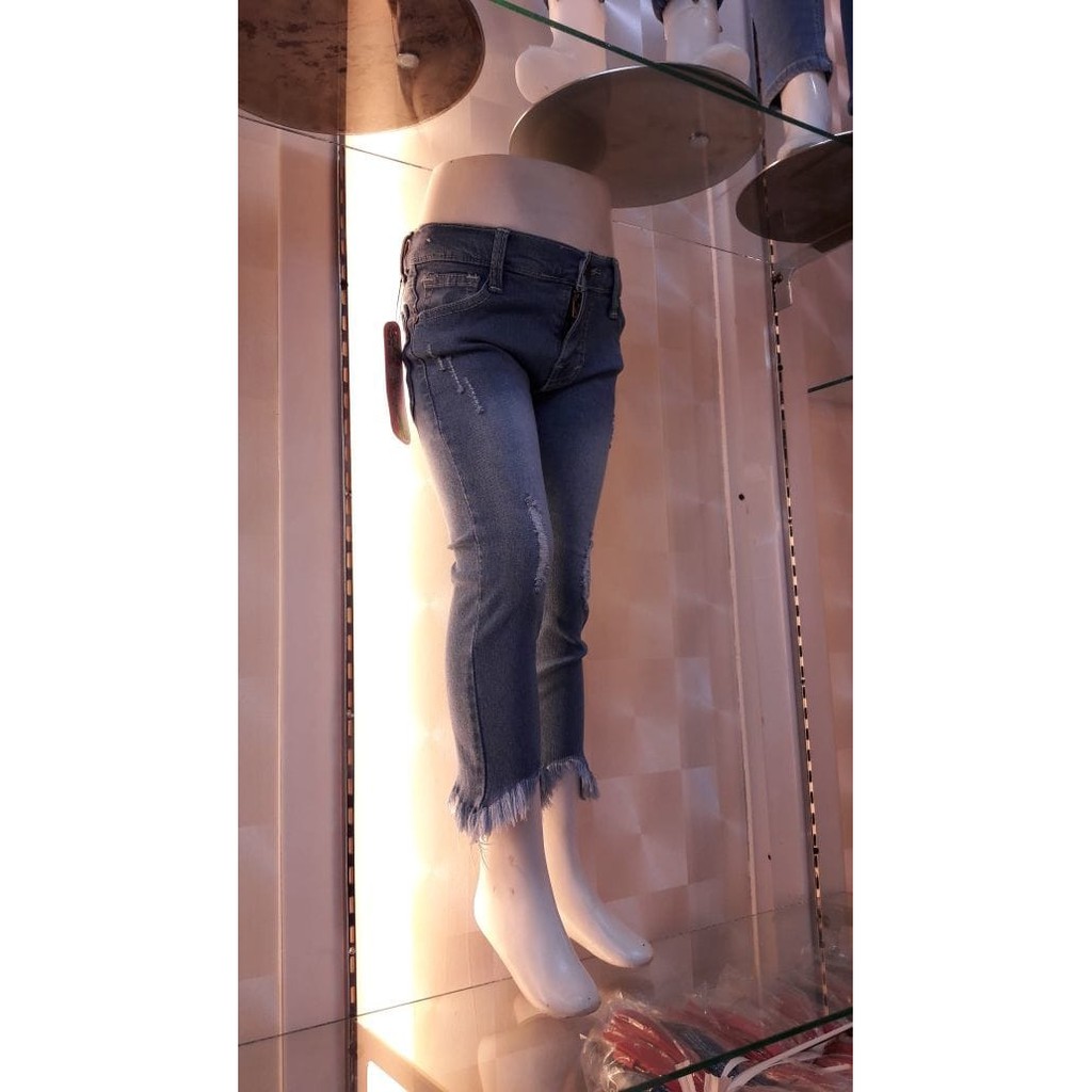 celana jeans anak - anak perempuan ripep rumbai