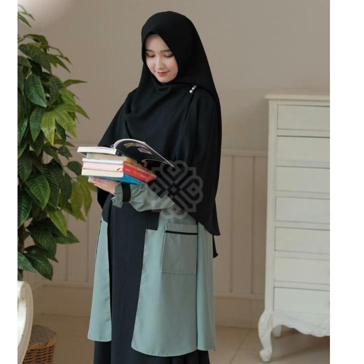 Produk's bagus [ BAYAR DI TEMPAT ] Elbina Set Gamis + Outer + Hijab | Size S M L XL | Matt Moscrape