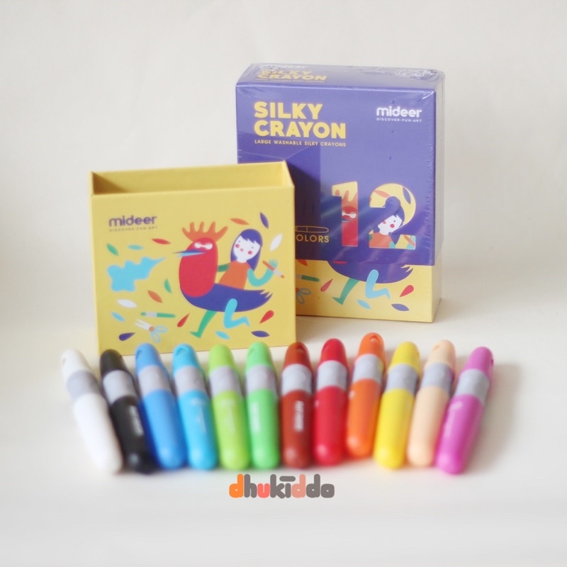 

Mideer Washable Silky Crayon 12 pcs