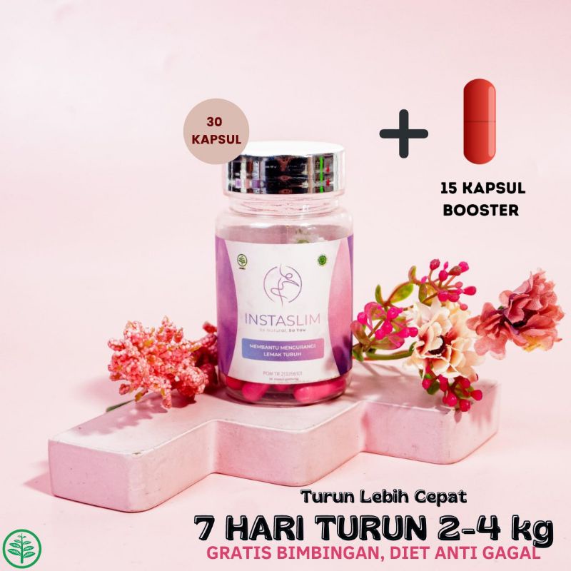 INSTASLIM (KAPSUL HERBAL PELANGSING BPOM) - OBAT DIET AMAN, HERBAL, PEMBAKAR LEMAK, DIET ALAMI, AMPUH