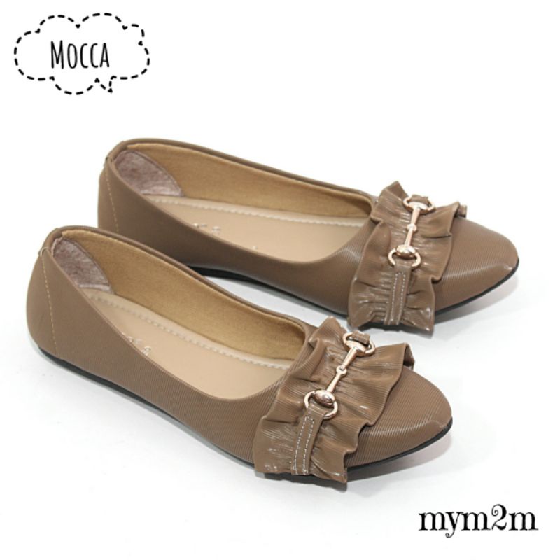 Mym2m Vaselina Sepatu Flat Wanita Balet Flatshoes Sol karet