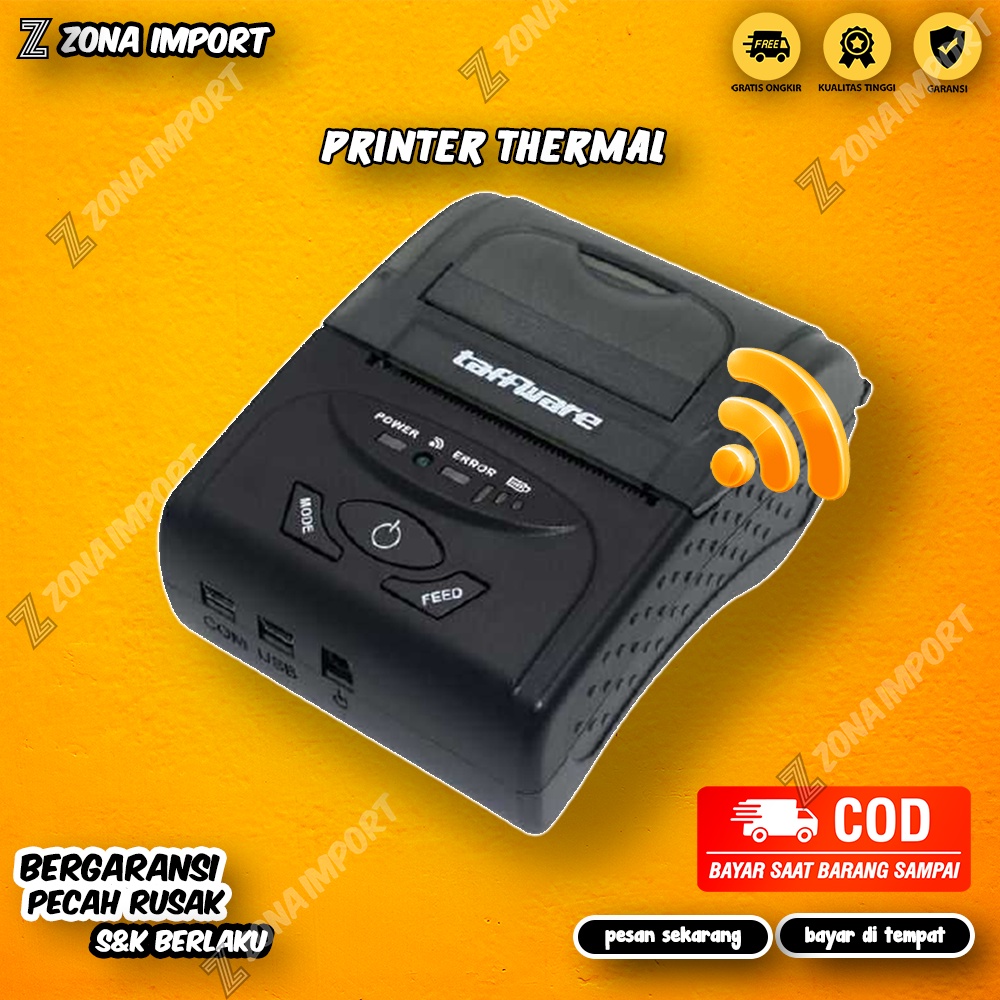 Printer Nota Mini Portable Bluetooth Thermal Receipt Printer Cetak