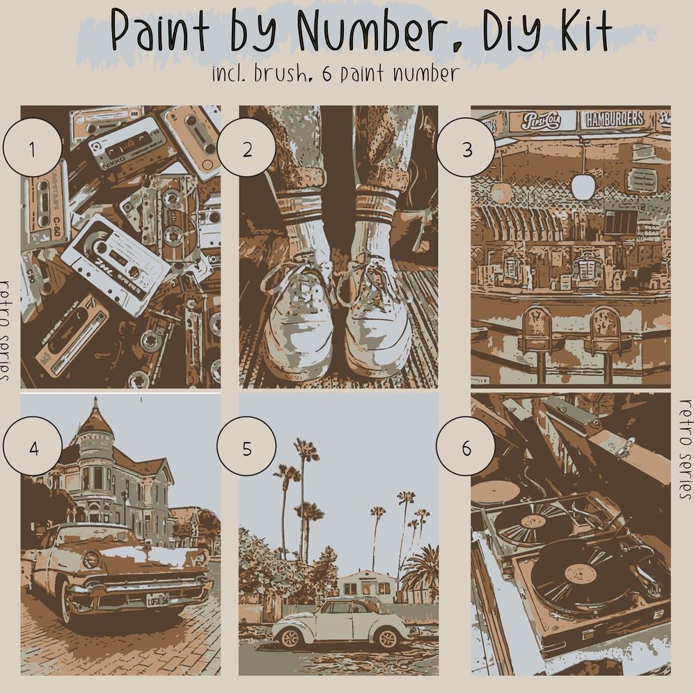 

Ku4Code Paint By Number Kit A3, RETRO SERIES(populer)S5G3