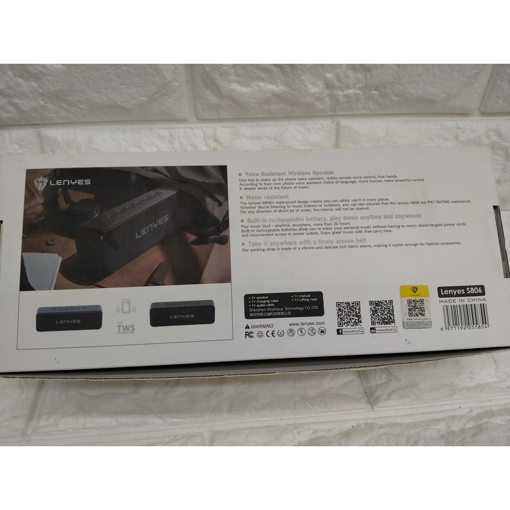 PORTABLE SPEAKER BLUETOOTH BT WIRELESS LENYES TWS S-806 S806