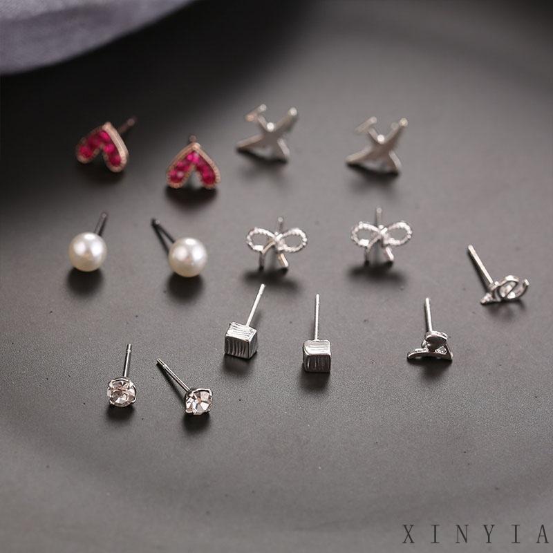 Set 7 Pasang Anting Kombinasi Model Sederhana