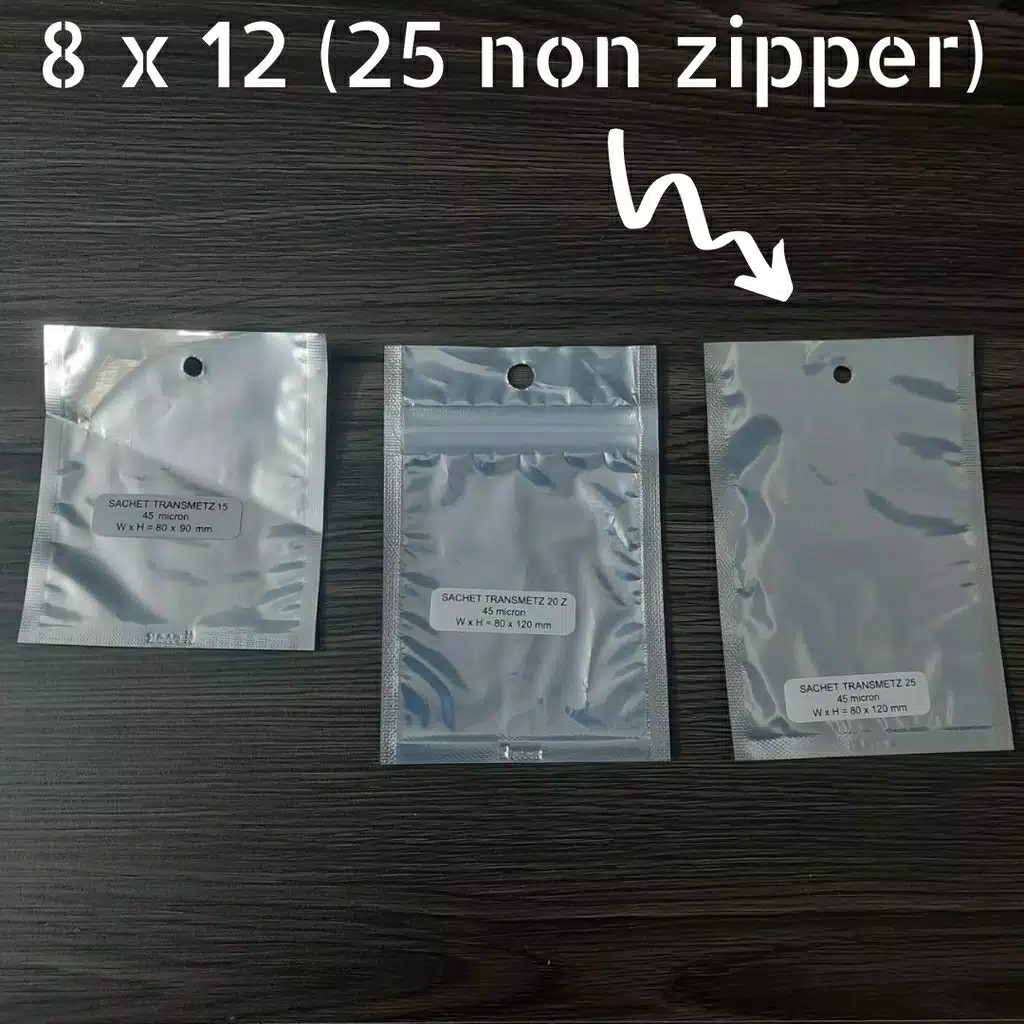 Sachet Transparant Kpack 8 X 12 Cm 25 Non Zipper | Kemasan Transmetz Snack Cookies Kue Saset Bubuk