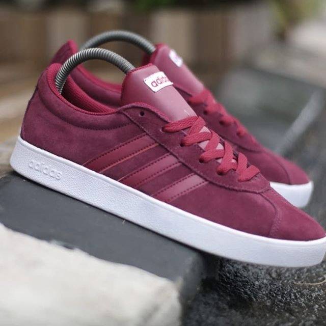 SEPATU ADIDAS VL COURT MAROON ORIGINAL