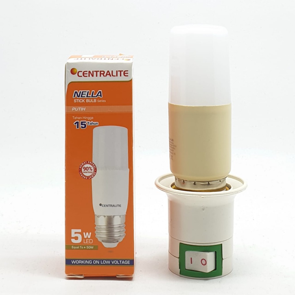 CTL Nella 5w Stick Bulb Cd Putih Premium + Linux Fiting Colok Switch / LAMPU TIDUR / Mini Lamp