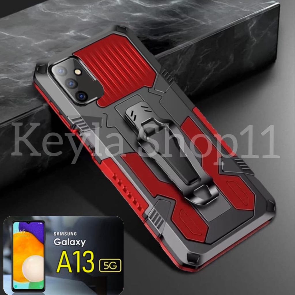 Case HP SAMSUNG GALAXI A13 5G Soft Case Belt Clip Hard Case Icrystal Case Robot Clip Kick Standing C