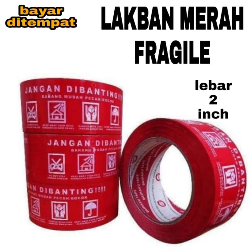 

Lakban Solasi Merah Barang Fragile Mudah Pecah Belah