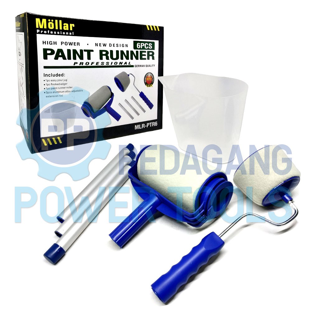 MOLLAR 6 PCS SET KUAS ROLL CAT TEMBOK PAINT RUNNER PINTAR FACIL PTR6