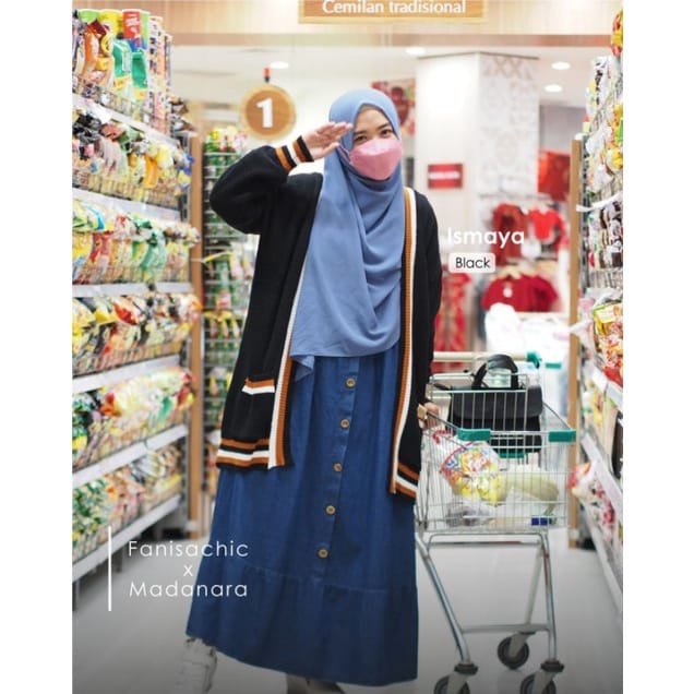 Ismaya Cardy Rajut New Arrival | Long Size Cardigan Rajut | Outer Cardi Motif Garis | Sweater Cardy