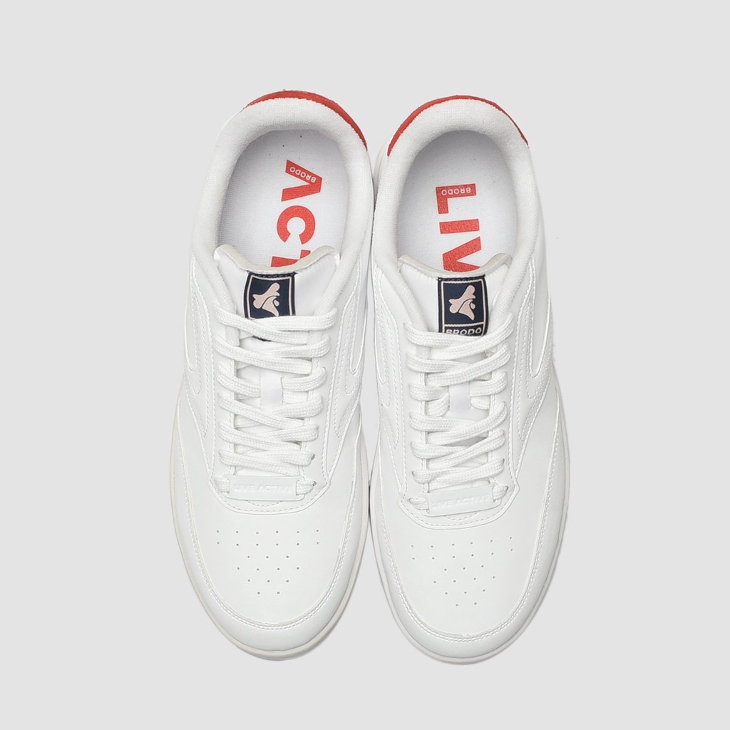 Sepatu Brodo Ace Tennis [White Red Navy/White Pale Olive]-7