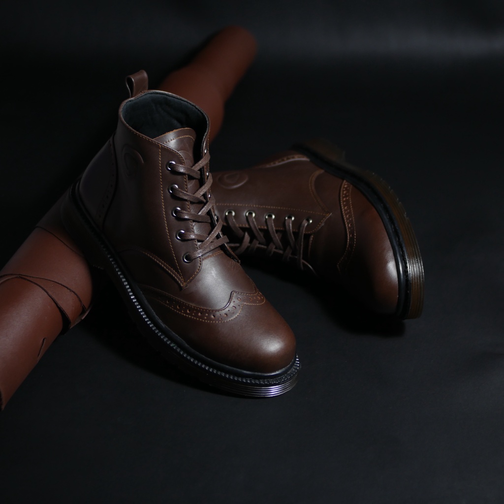 Pellife Brown (Kulit Asli) - Boots Pria Kulit Asli Kasual Original - Boot Kulit Sapi Asli