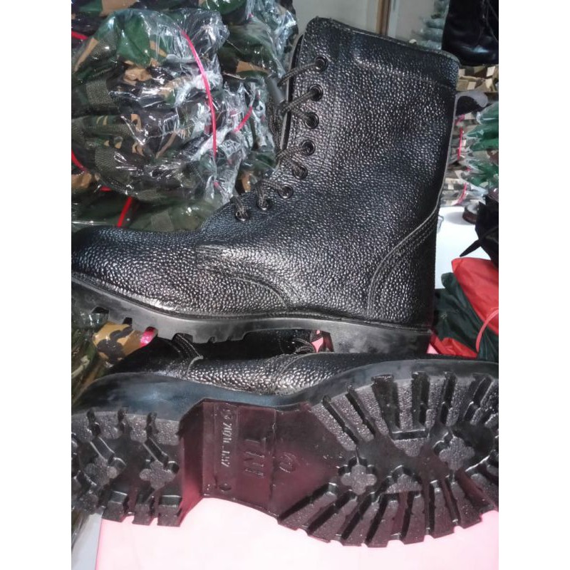 SEPATU PDL KULIT JERUK JATAH TNI KULIT ASLI