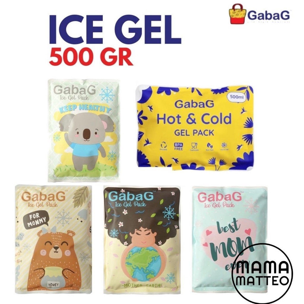 GabaG Ice Gel 500 gram / 500gr size Besar 500ml Bear Mom Koala Earth Original Yellow Motif Lucu / BANDUNG