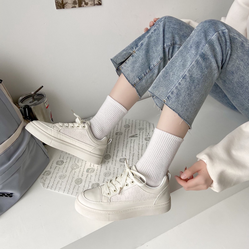 SEVEN_DAY SEPATU SNEAKERS PUTIH WANITA KOREA IMPORT CASUAL SHOES H-616-2