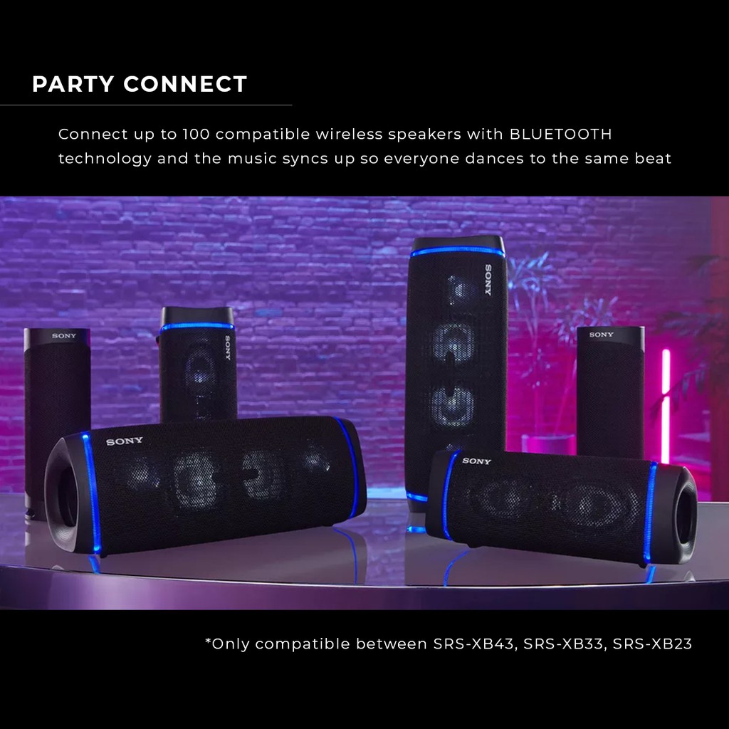 Speaker Sony SRS-XB43 Speaker Bluetooth Extra Super Bass Battery Up to 24h - Blue Portable Wireless-4