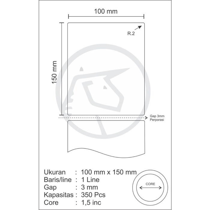 Stiker Label Thermal Resi Alamat Market Place 100x150mm / 100x150 / 10x15 / A6 AWB Unicorn Lite