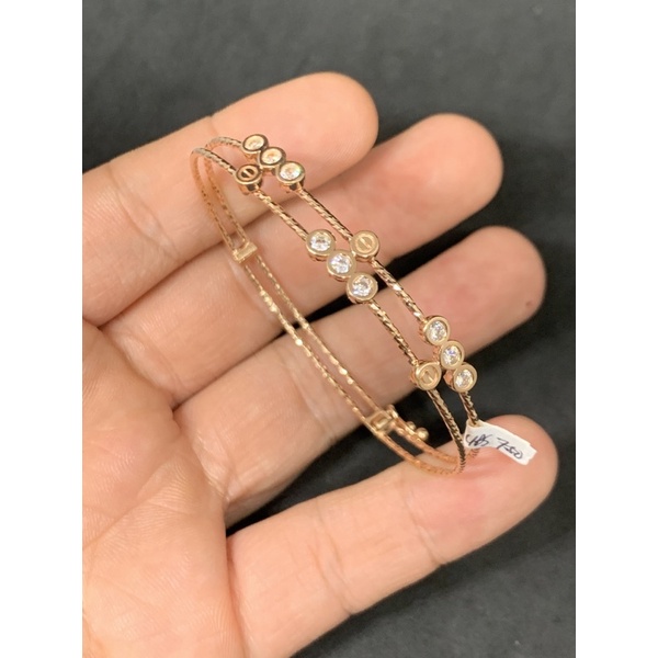 gelang emas asli kdr 750 model carter rose gold