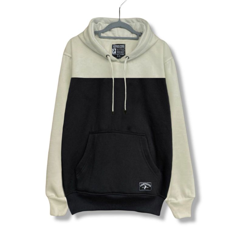 Sweater Hoodie Kombinasi Fleece Tebal Pria Wanita Premium Distro (BAYAR DI TEMPAT)