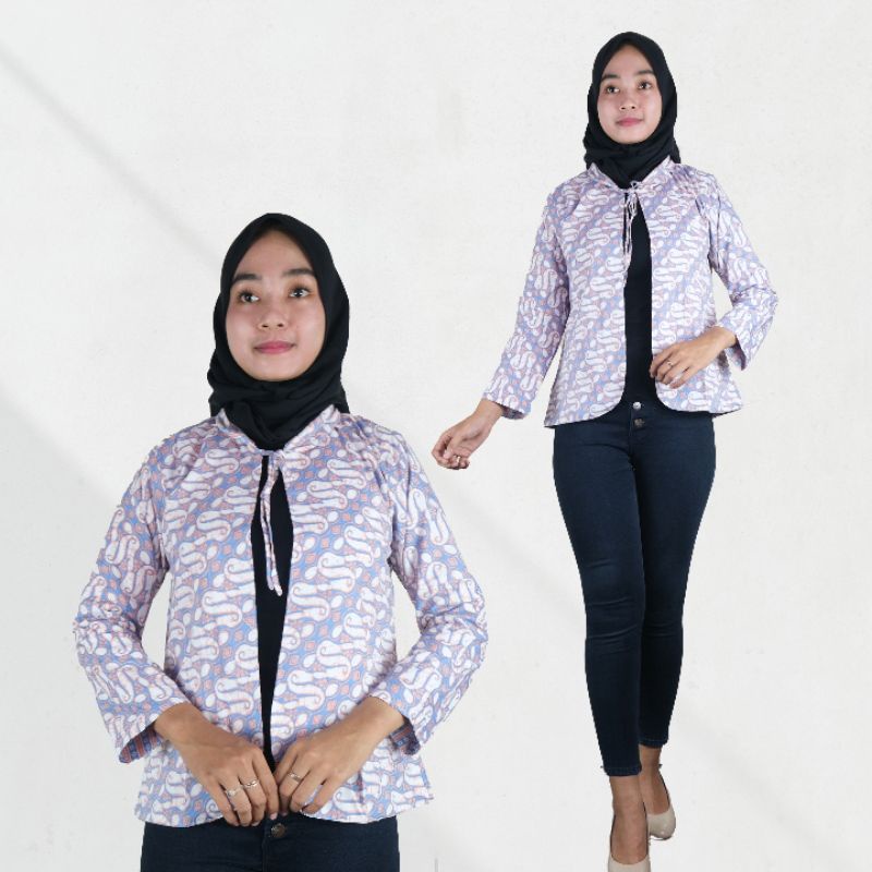 Bolero Batik Wanita Soft Kerah Tali- Naira Batik