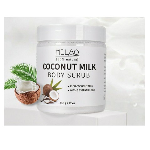 Salt Coconut MELAO Naturals Body Scrub Body Pure Bath Milk / Body Scrub Coconut Milk