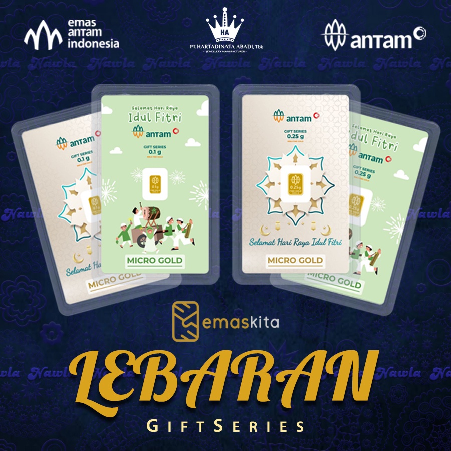 Micro Gold Lebaran Idul Fitri Logam Mulia 24 Karat Antam x Hartadinata Emaskita 0.1 gram 0.25 gram