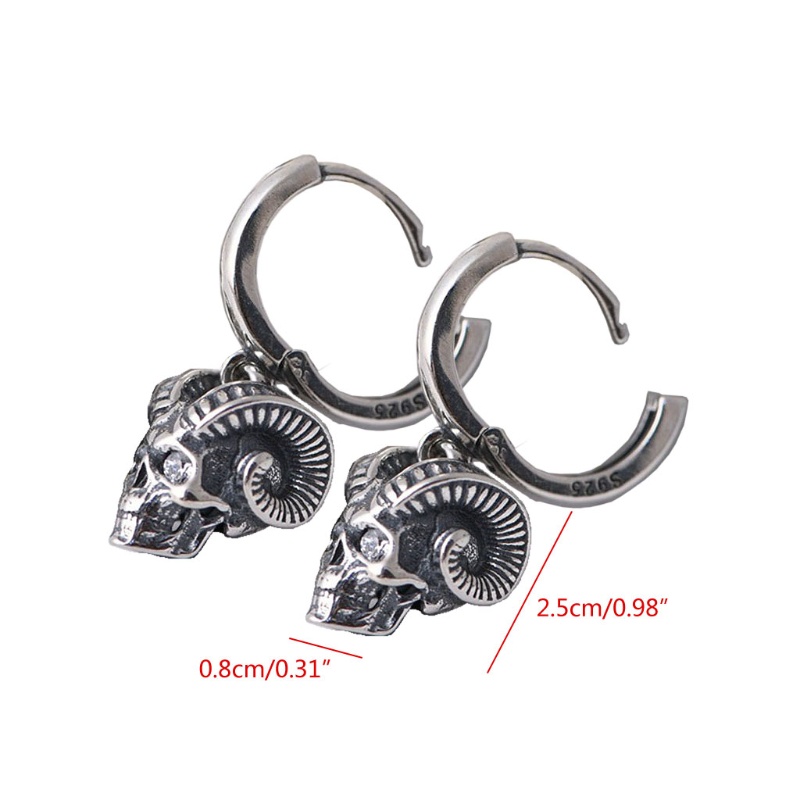 SIY  Vintage Dangle Simulated Sheep Skulls Earrings Halloween Woman and Men Earring Jewelry Skeleton Hanging Retro Ear Ring