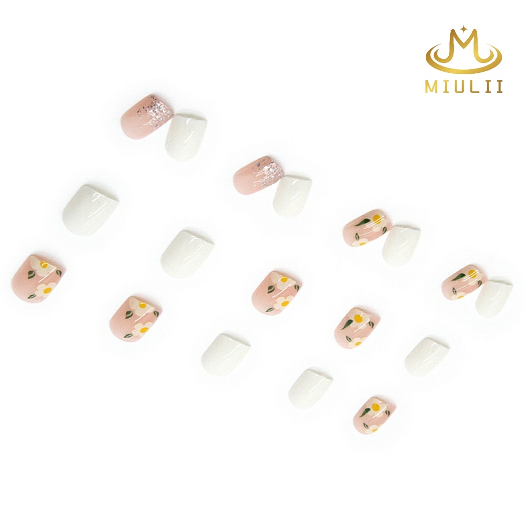 MIULII / KUKU PALSU  A0457  / 24PCS / 3D / NAIL ART / PREMIUM / CUTE / BIRU / FREE LEM JELLY / KUTEK