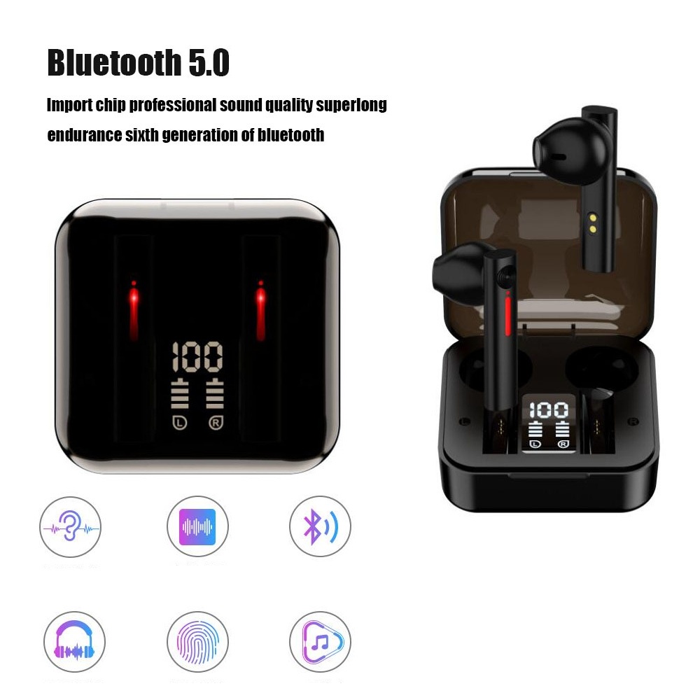 TWS Headset Bluetooth Full Bass Headset Nirkabel Sejati 9D Stereo Pengurangan Kebisingan HIFI Dengan Mikrofon