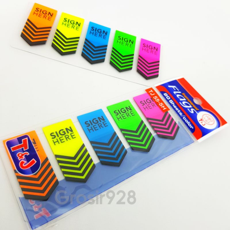 

Sticky Notes / Memo Flags Sign Here T&J Plastik Warna Warni TJ 55-SH