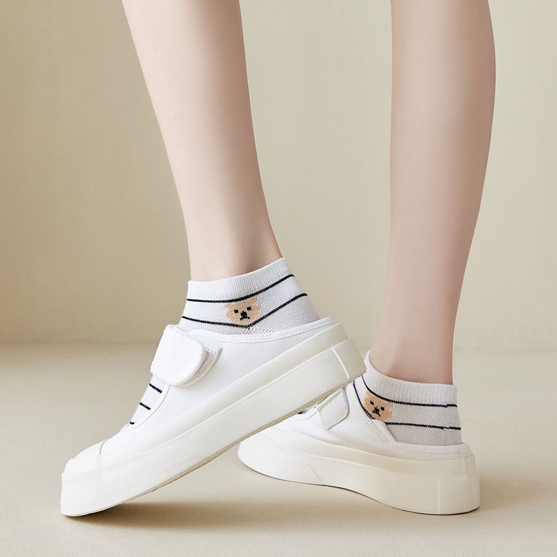 [COD] Kaos Kaki Pendek Fashion Import Semata Kaki Motif Beruang Hitam Kaos Kaki Pendek Wanita Fashion Ala Korea