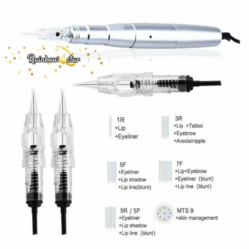 Jarum Mesin Sulam Alis Bibir Eyeliner 5R / 5P Tanpa Ulir / Jarum Mesin Chatmant Lama