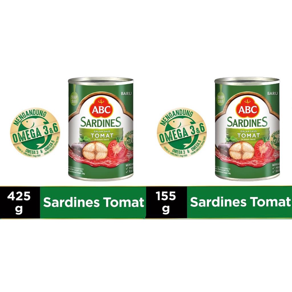 

ABC SARDEN SAUS TOMAT 425G, 155G