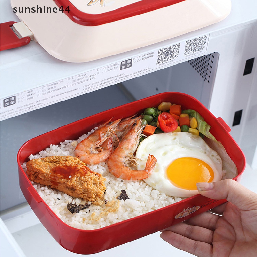 Sunshine Kotak Makan Bento Portable Bahan Plastik Untuk Anak Sekolah / Piknik