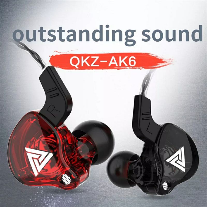 [GARANSI TUKAR BARU] QKZ AK6 Dengan Mic Earphone Sport Dynamic + Subwoofer Bass