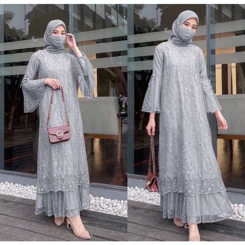 °Baru° Dhea Maxi Brukat Full Premium / Gamis Pesta Remaja Dewasa Wanita Kekinian / Dress Kondangan Jumbo Seragam