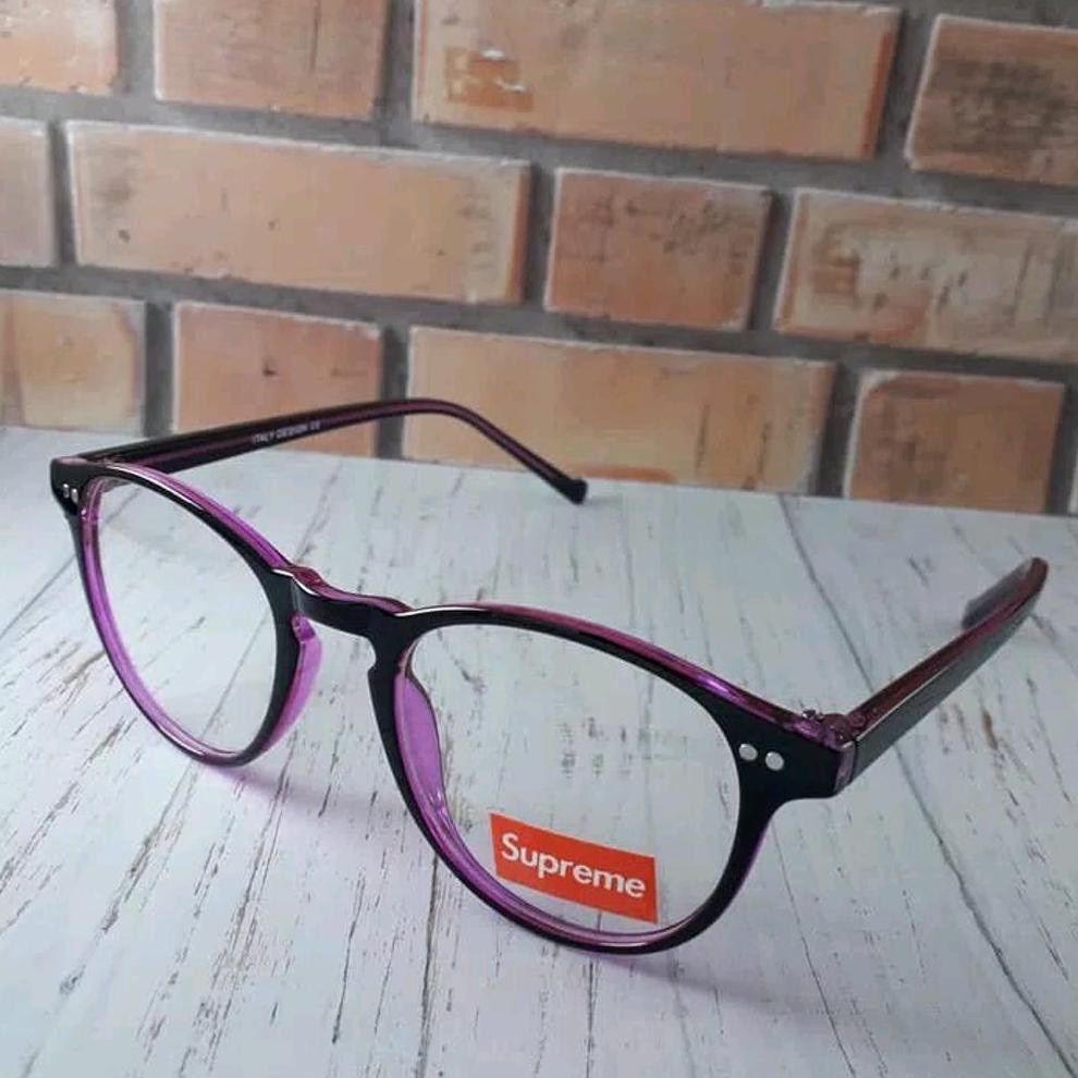 MURAH KACAMATA UNGU FRAME VINTAGE GRATIS LENSA MUMER