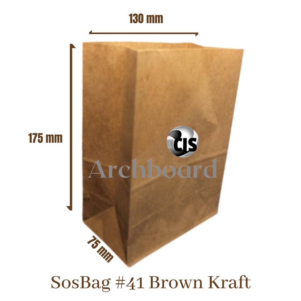 

Paper Bag Coklat #41 - Brown Kraft Kantong Kertas Roti - 100 pcs