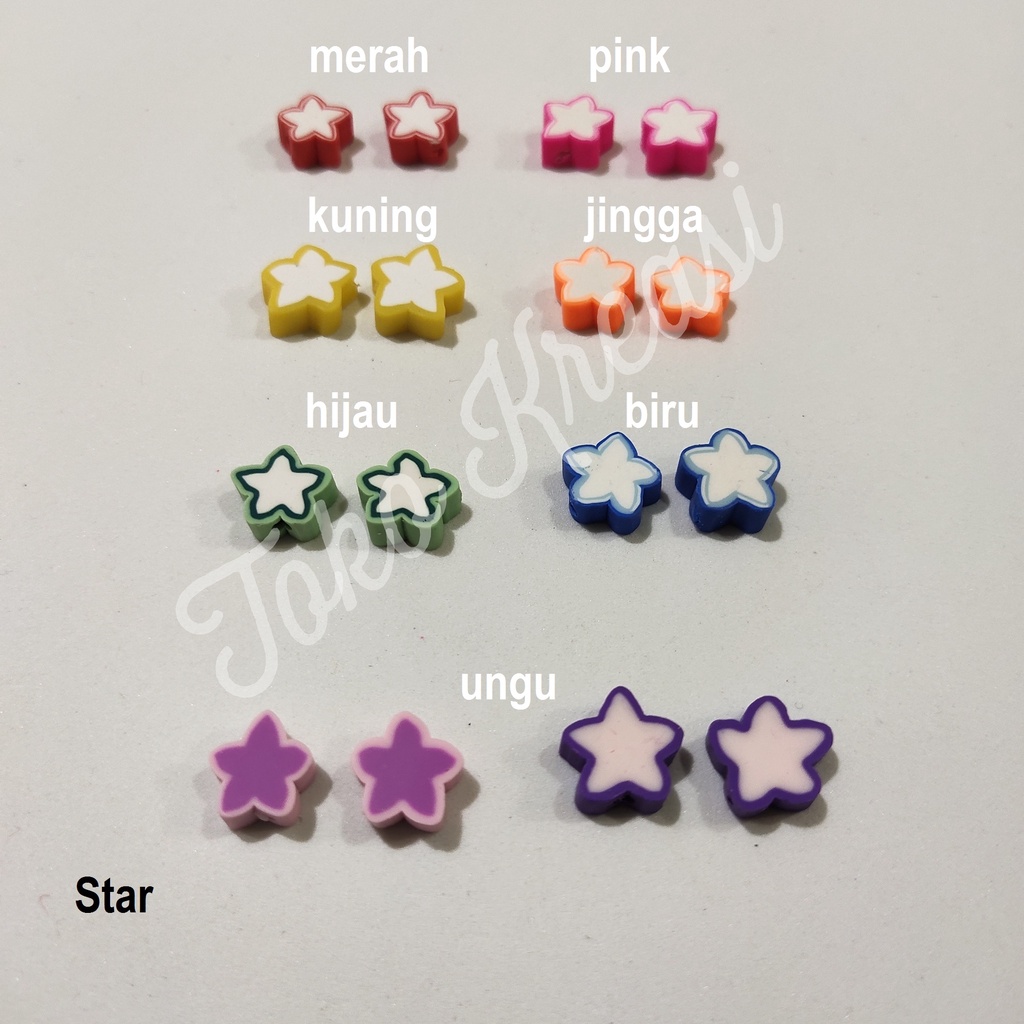 Clay Polymer mini Bros  motif uk 9mm - 12 mm per pcs