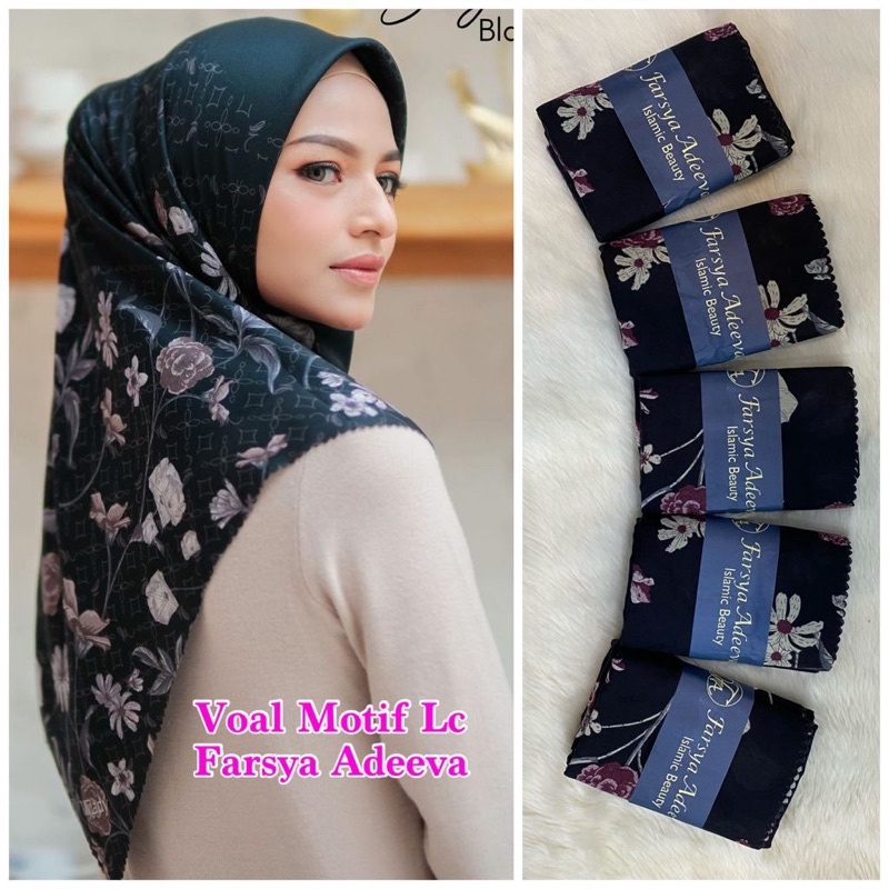Part 2 hijab jilbab SEGIEMPAT DEKA Motif Voal premium by KAYLA (BEBAS PILIH MOTIF)-Desain 30