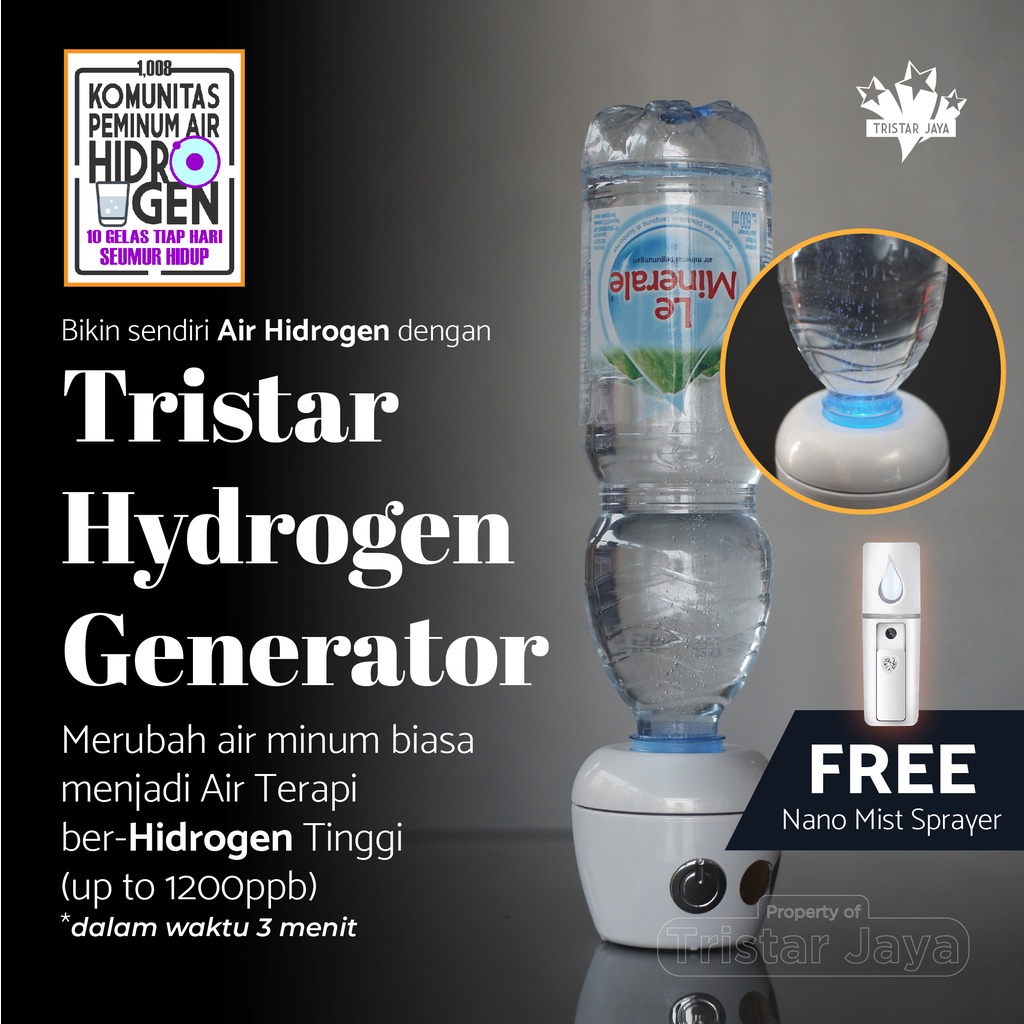Hydrogen Water Generator (Generator Pembuat Air Hidrogen/Alkali)