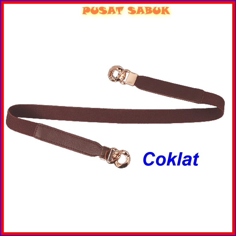 Gesper Belt Kecil Ikat Pinggang Wanita Fashion Sabuk Elastis Aksesoris Cewek Karet Import Slim Kecil Kekinian Modern Gasper Mewah Grosir Murah Pesta Cantik Melar Modis