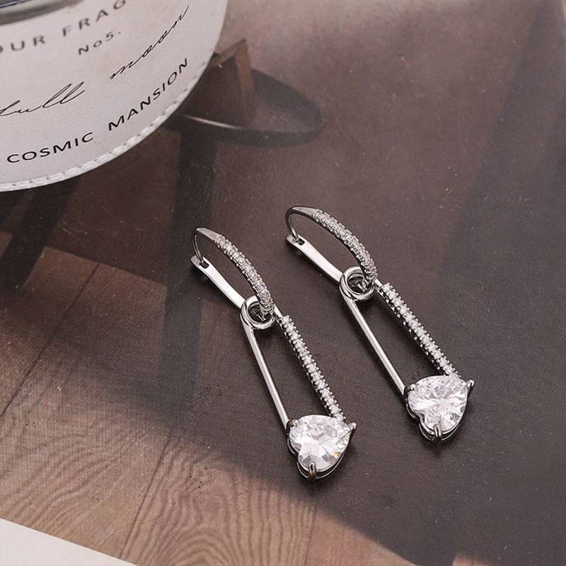 Anting Tusuk Gantung Bahan Sterling Silver 925 Desain Geometri Hias Mutiara + Berlian Imitasi Untuk Wanita