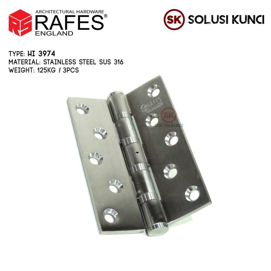 Engsel Pintu Stainless Steel SUS 316 RAFES (5"x3.5") HEAVY DUTY 120 KG