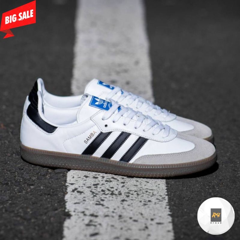 ADIDAS SAMBA OG WHITE BLACK SOL GUM 100% ORIGINAL | SEPATU ADIDAS ORIGINAL