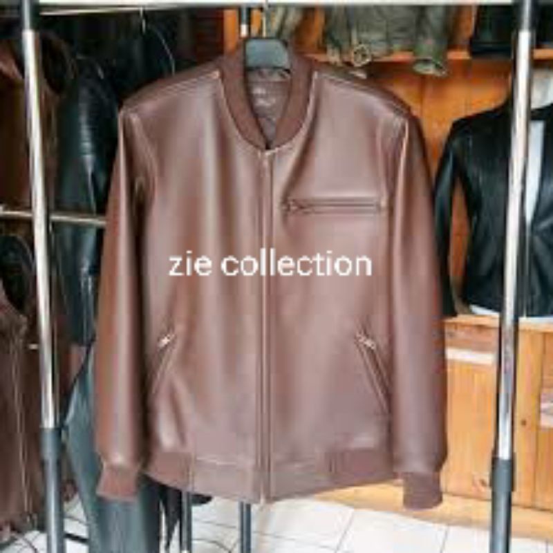 Jaket Kulit Pria Elastis Casual Jaket Kulit Material Original